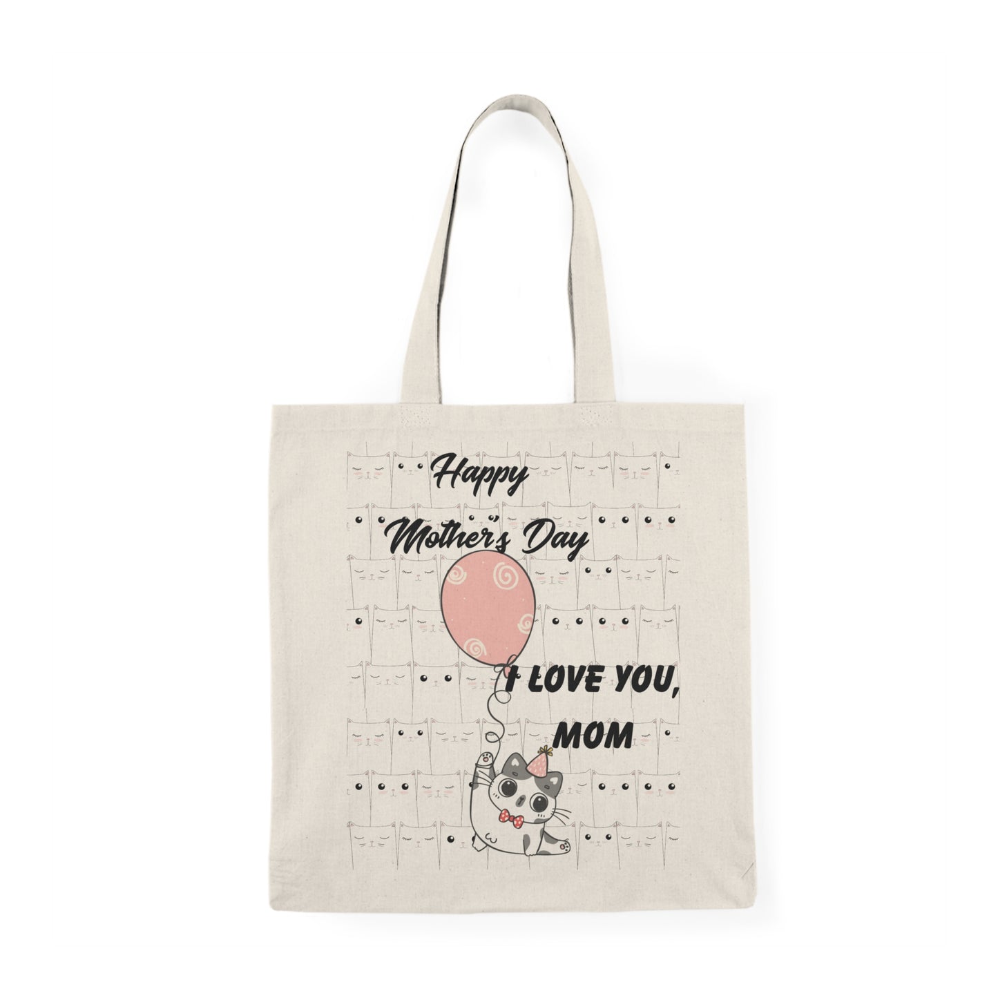 Happy Mother's Day Cat Tote Bag - I Love You, Mom