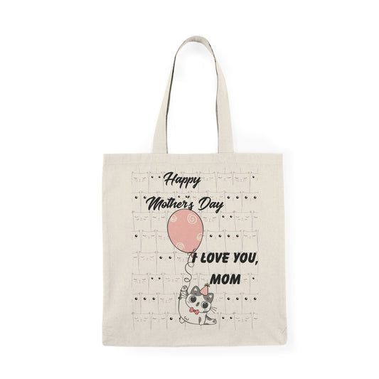 Happy Mother's Day Cat Tote Bag - I Love You, Mom