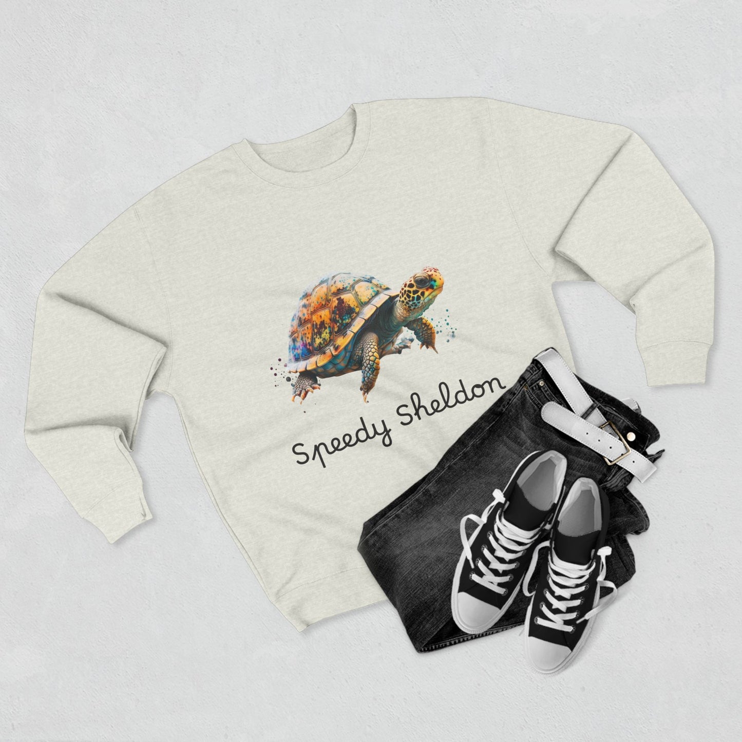 ‘Speedy Sheldon’ Turtle Unisex Crewneck Sweatshirt