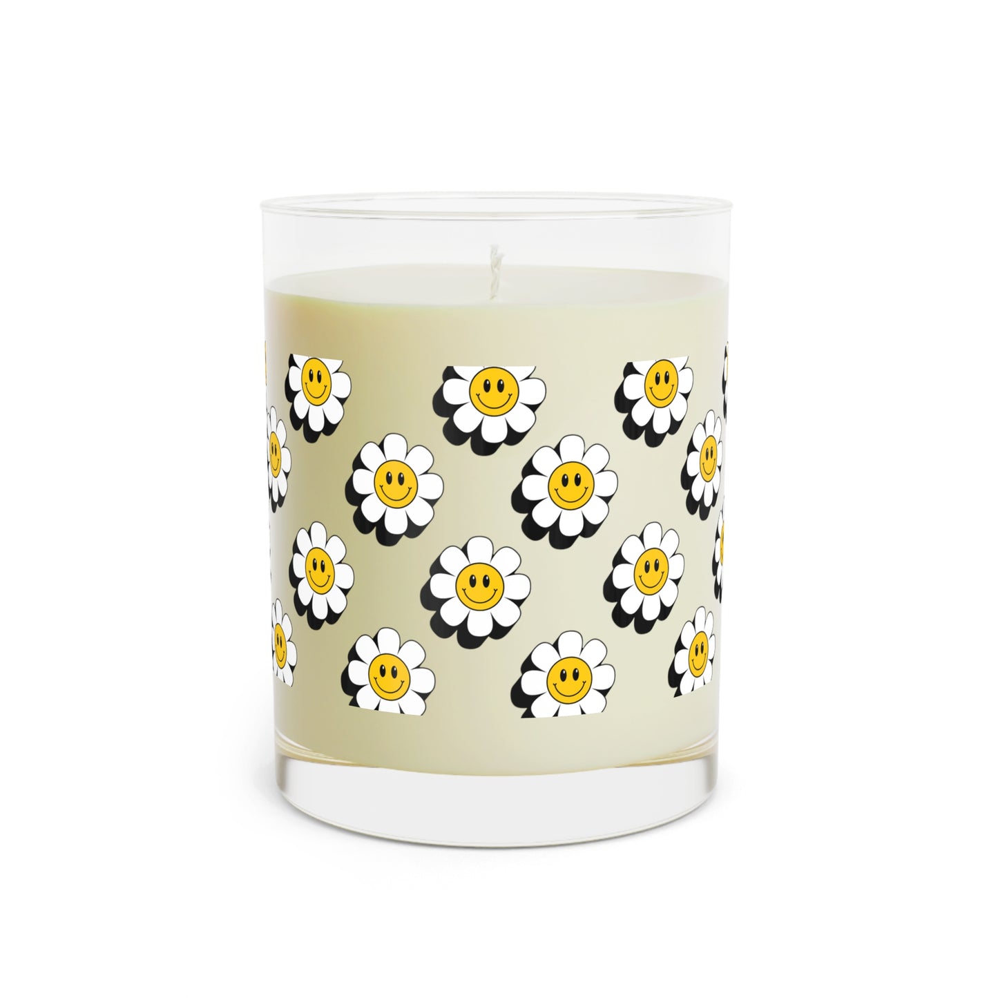 ‘Smiley Flowers’ Scented Candle - Full Glass, 11oz