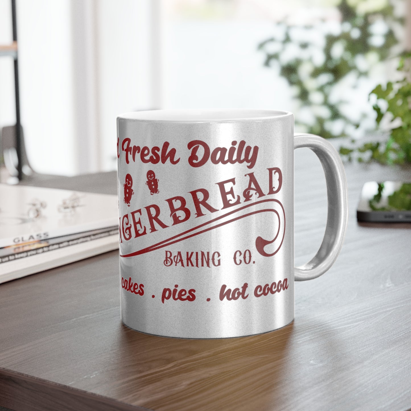 Gingerbread Metallic Mug (Silver\Gold)