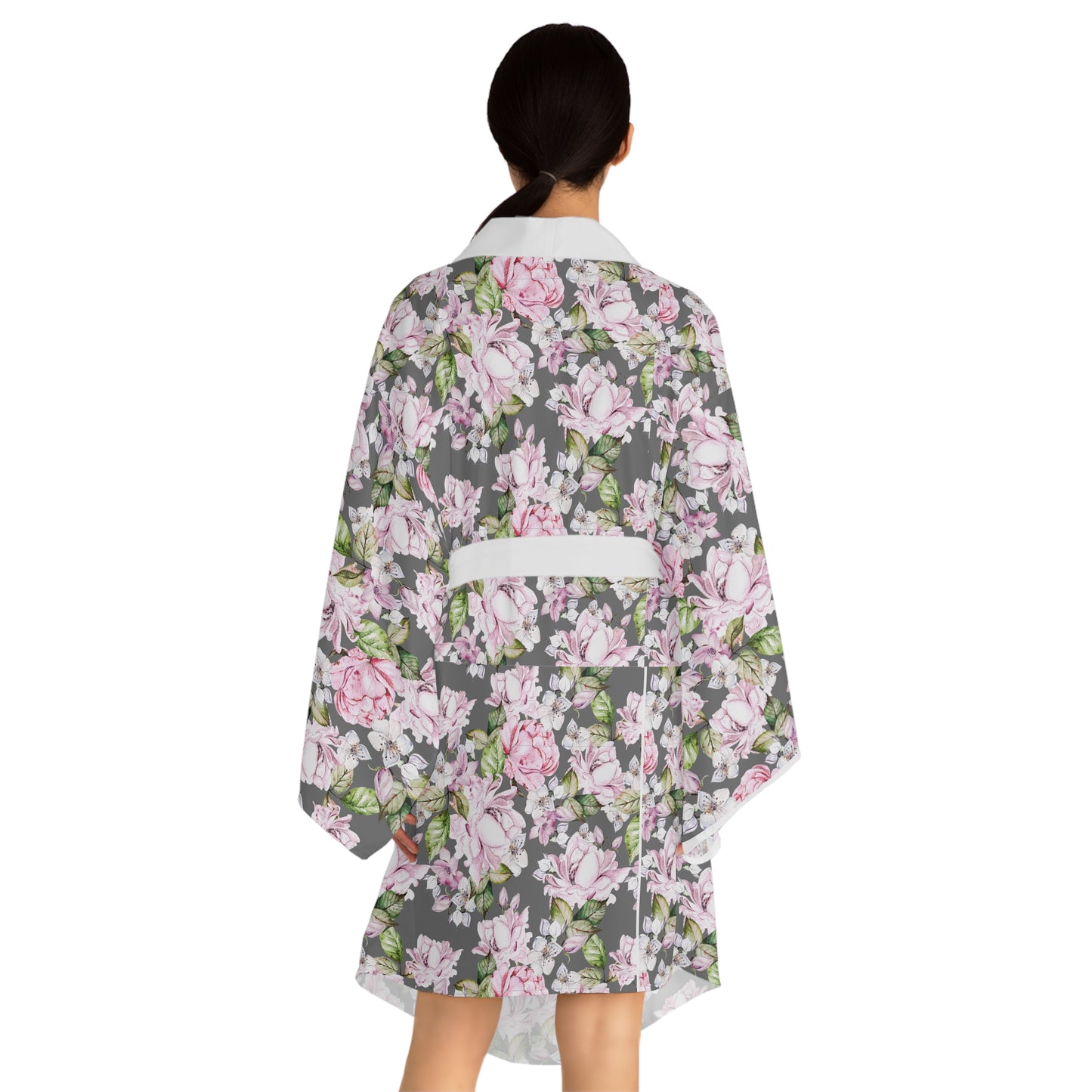 Floral Long Sleeve Kimono Robe - Elegant Loungewear for Relaxation & Special Occasions