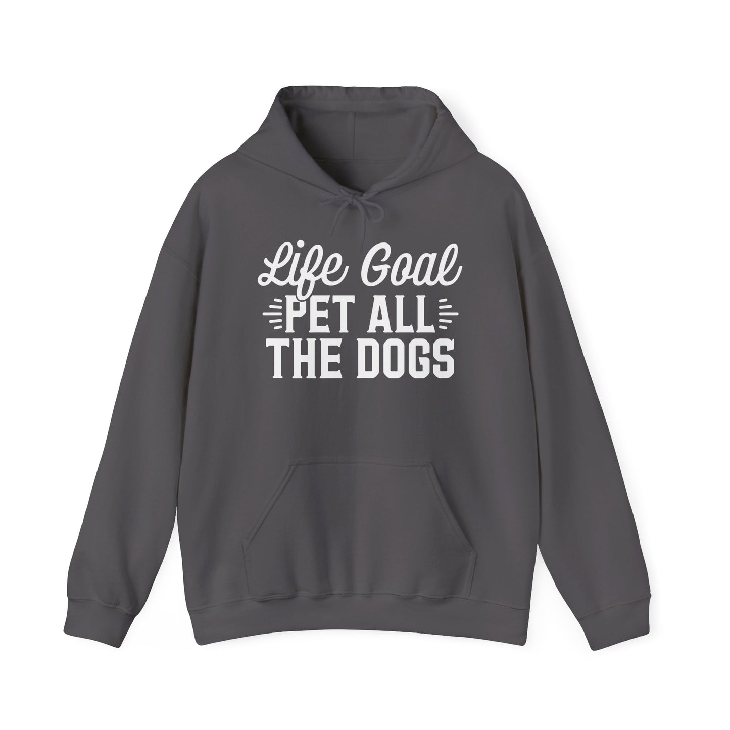 ‘Life Goal: Pet all the dogs’ Unisex Heavy Blend™ Hooded Sweatshirt