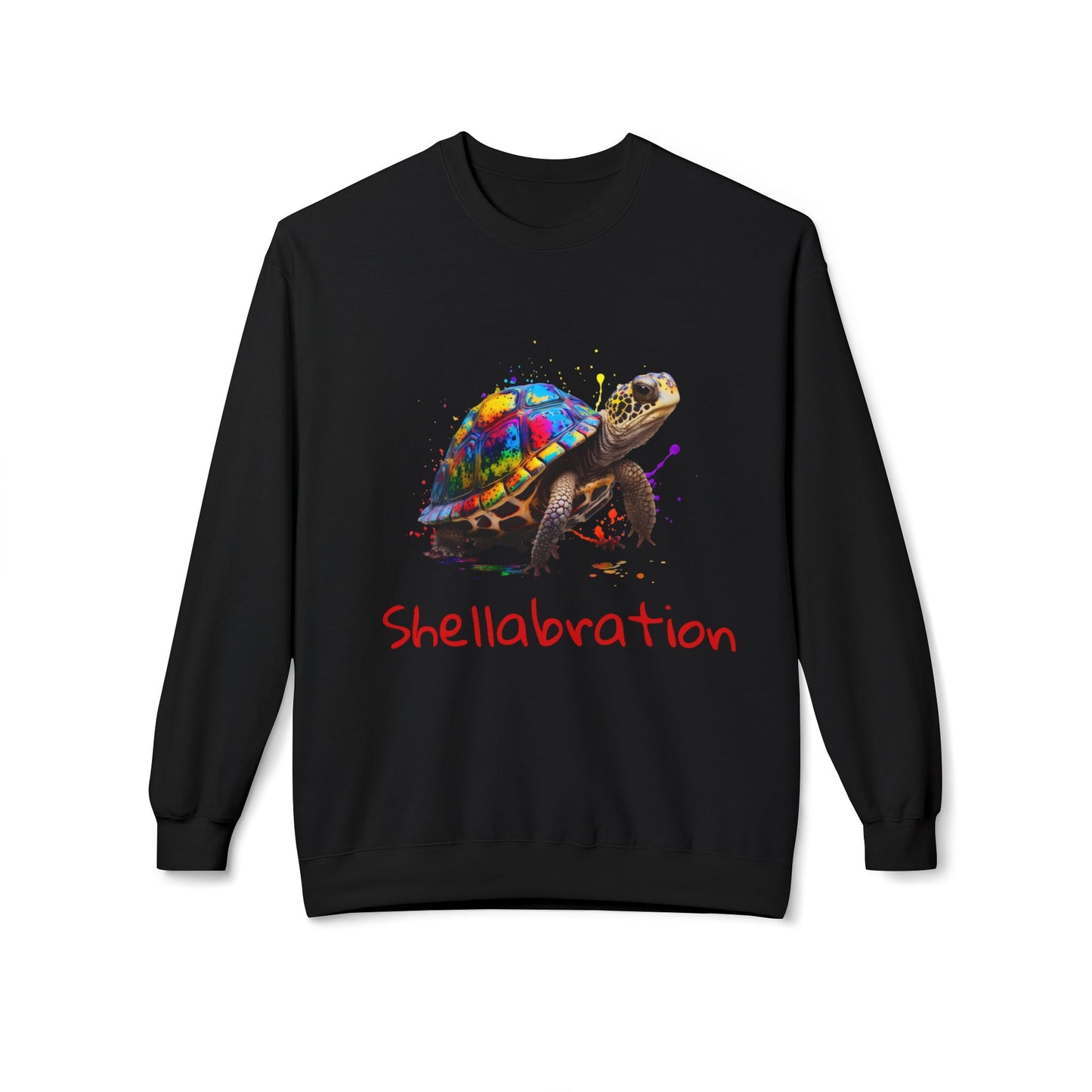 ‘Shellabration’ Turtle Unisex Midweight Softstyle Fleece Crewneck Sweatshirt