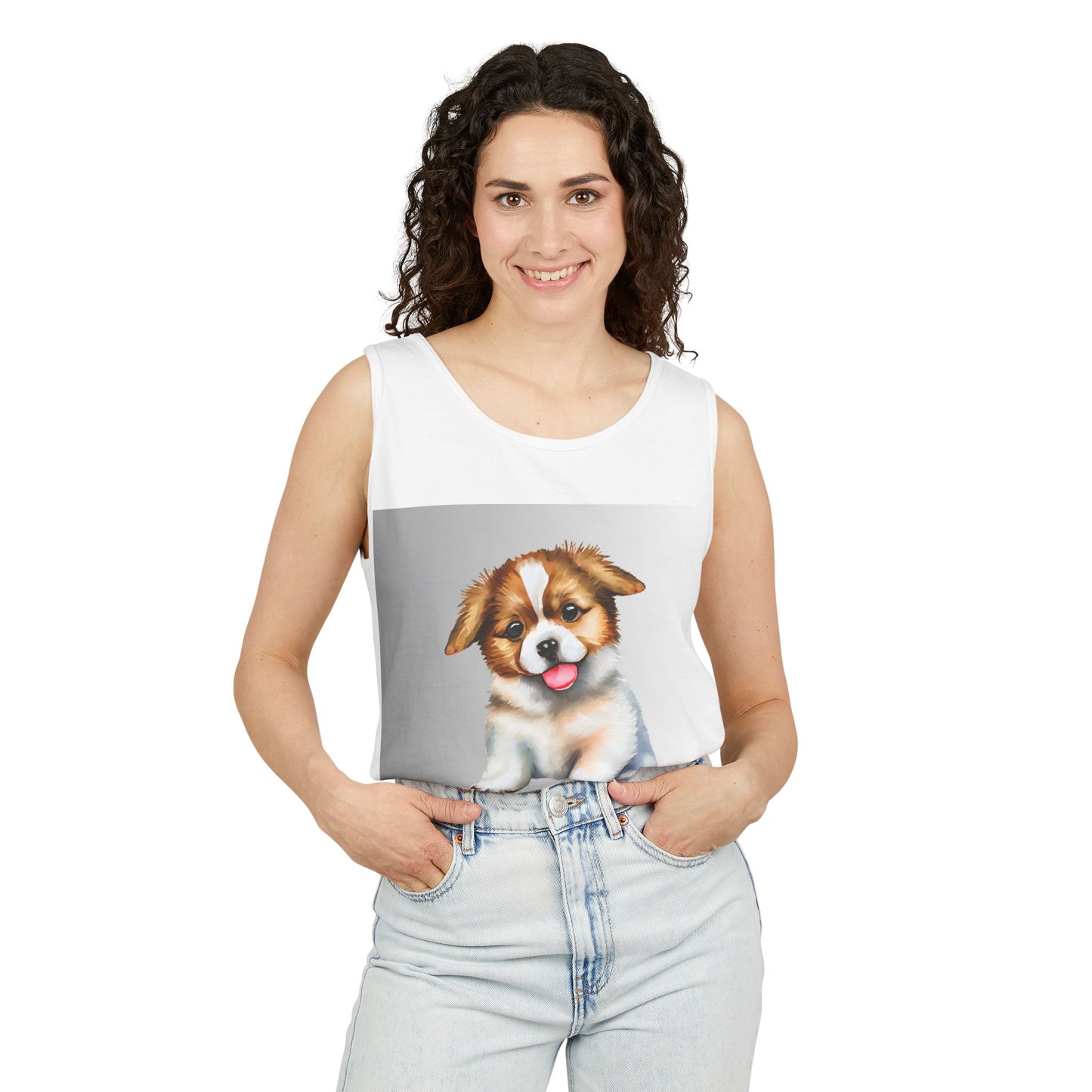My Cutie Dog Tank Top, Cute Dog Lover Gift, Summer Style Top, Pet Lover Apparel, Lightweight Casual Wear, Animal Lover Merch