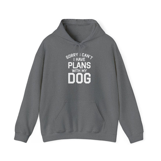 ‘Sorry I can’t, I have plans with my dog’ Heavy Blend™ Hooded Sweatshirt