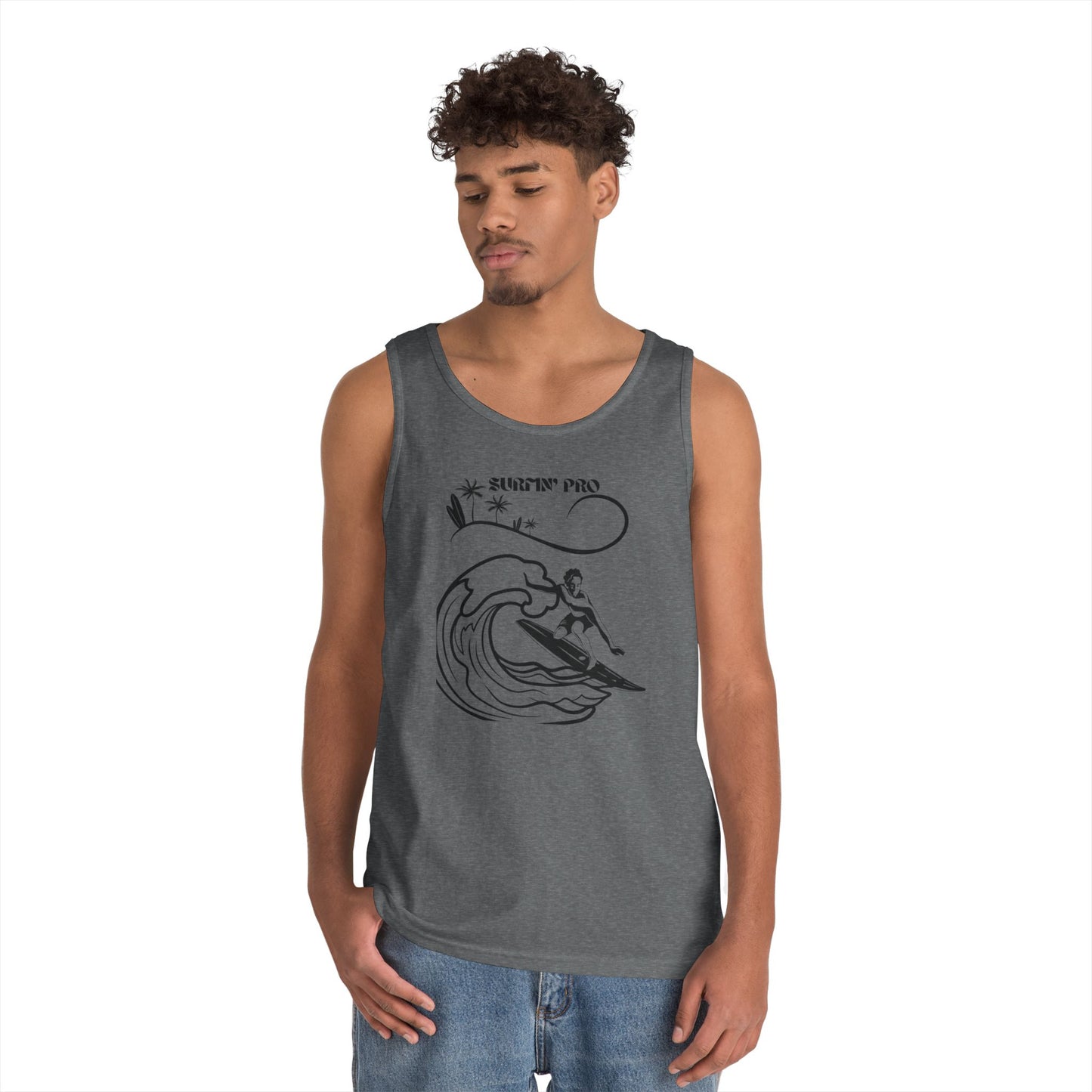 Surfing Vibes Tank Top, Unisex Cotton Sleeveless Shirt for Summer, Beach Wear, Surfing Gifts, Casual Holiday Top