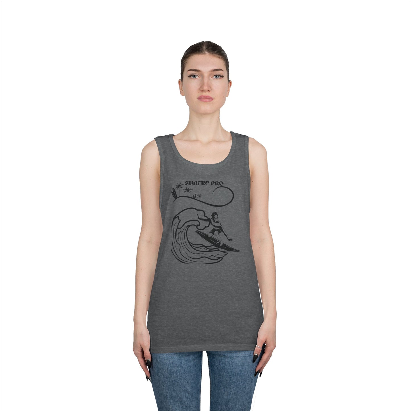 Surfing Vibes Tank Top, Unisex Cotton Sleeveless Shirt for Summer, Beach Wear, Surfing Gifts, Casual Holiday Top