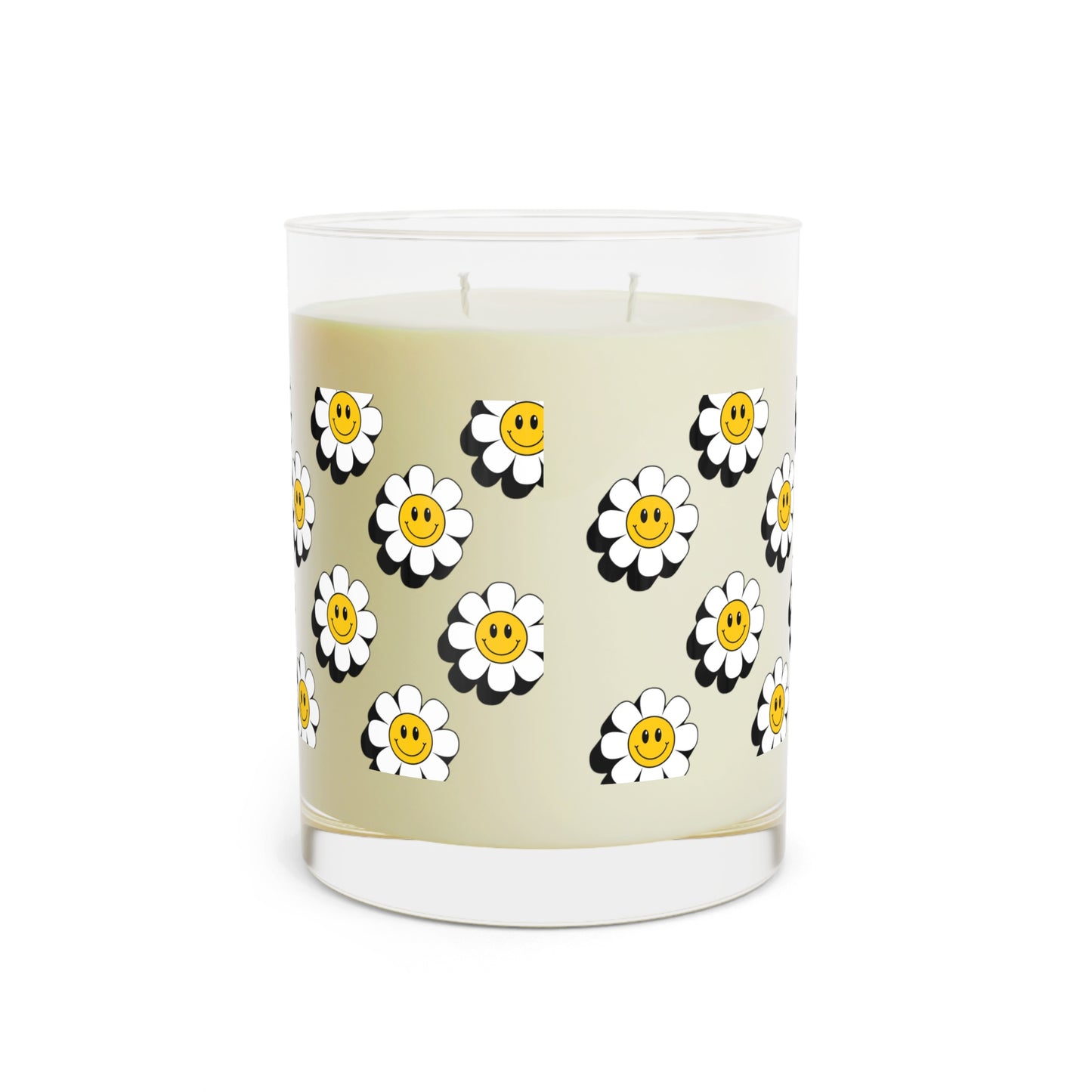 ‘Smiley Flowers’ Scented Candle - Full Glass, 11oz