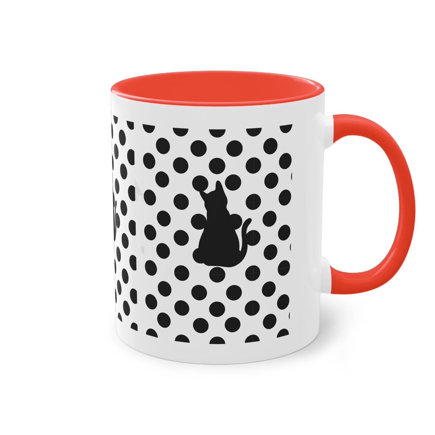 Black cat Two-Tone Coffee Mug, 11oz