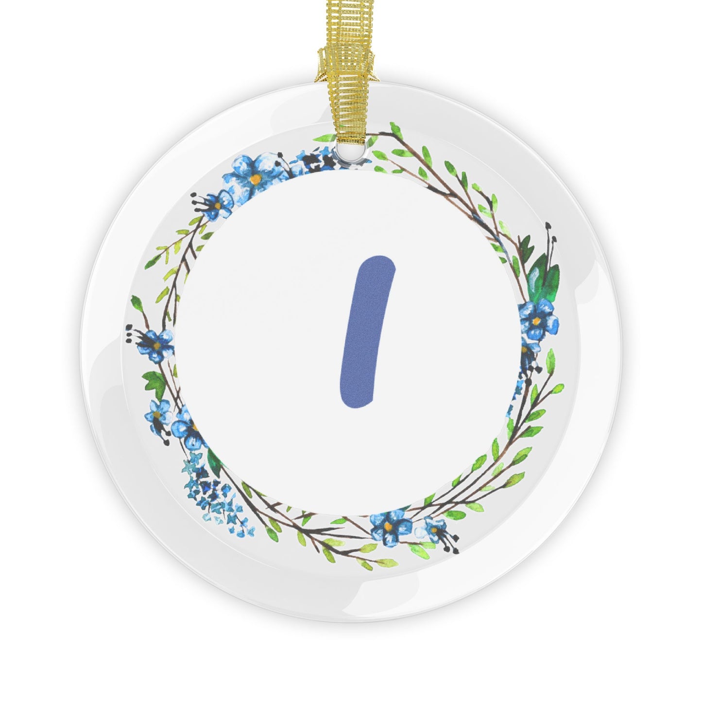 ‘I’ Initial Glass Ornaments