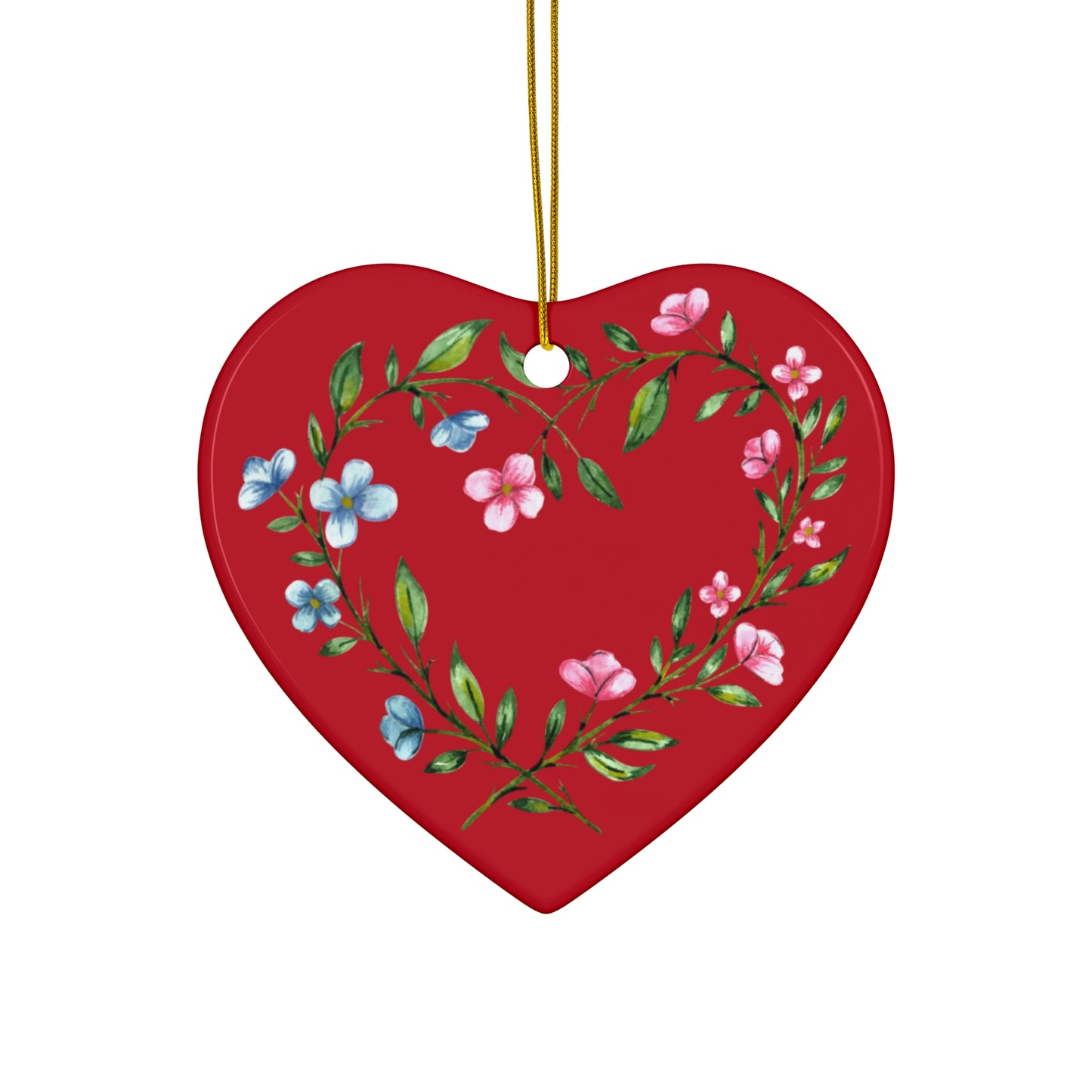 Red Heart Ceramic Ornament, 4 Shapes