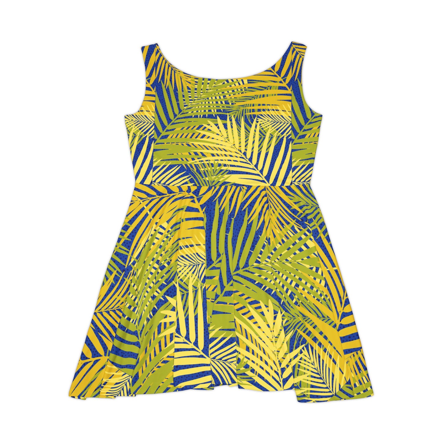 ‘Yellow Palm Leaves’ Women's Skater Dress (AOP)