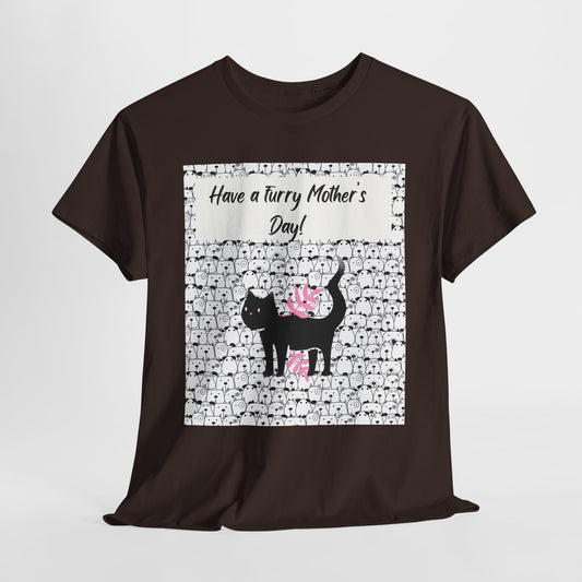 Mother's Day Cat Tee - Unisex Heavy Cotton T-Shirt