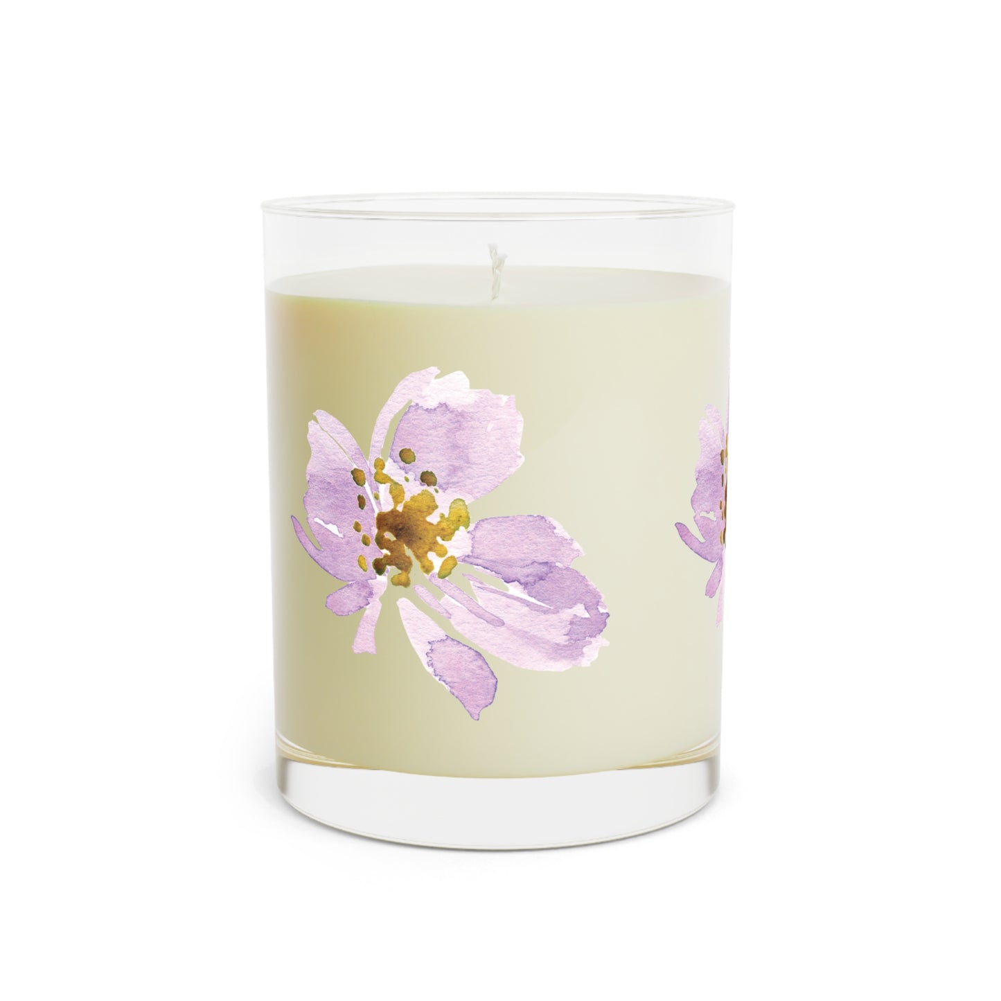 ‘Painted Pink Flower’ Scented Candle - Full Glass, 11oz