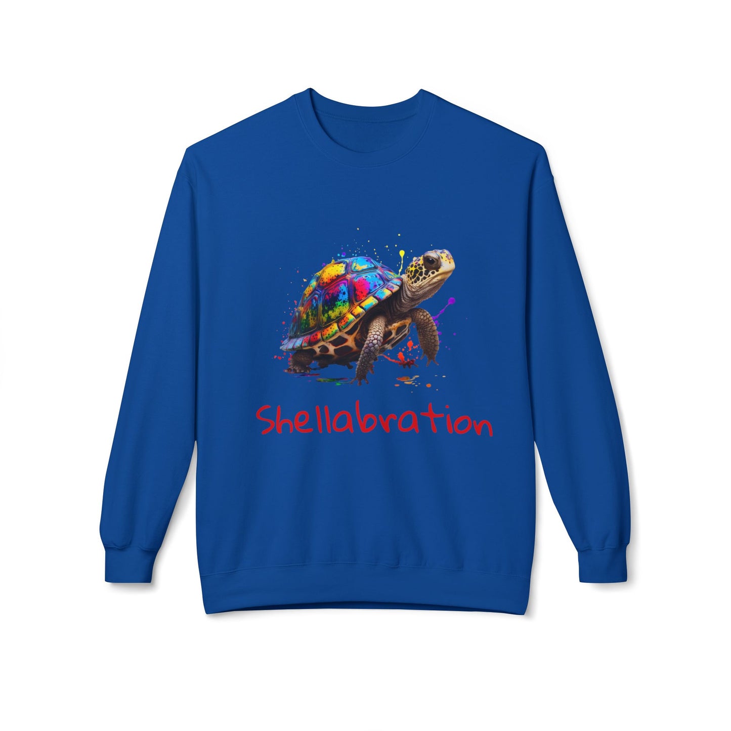 ‘Shellabration’ Turtle Unisex Midweight Softstyle Fleece Crewneck Sweatshirt