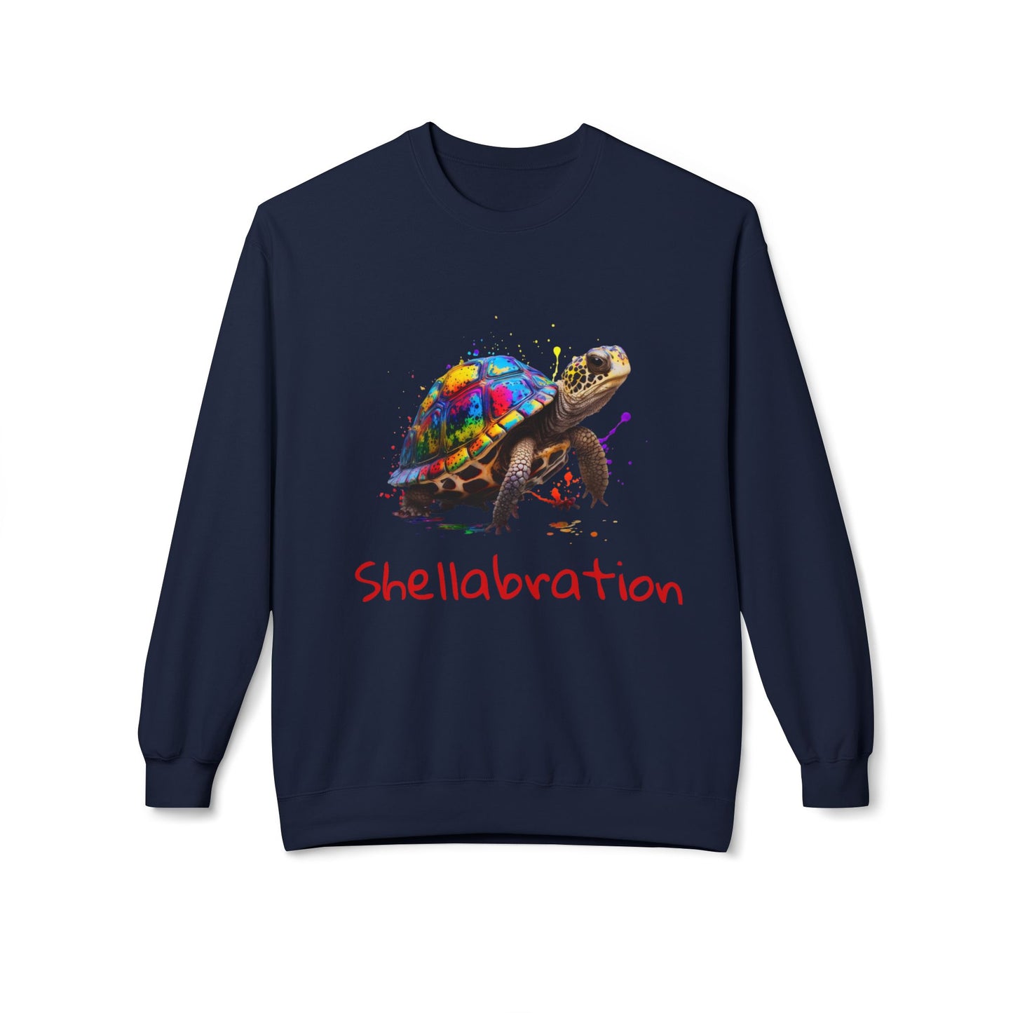 ‘Shellabration’ Turtle Unisex Midweight Softstyle Fleece Crewneck Sweatshirt