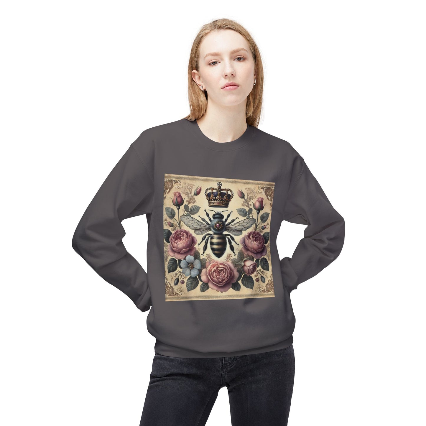 ‘Queen Bee’ Unisex Midweight Softstyle Fleece Crewneck Sweatshirt