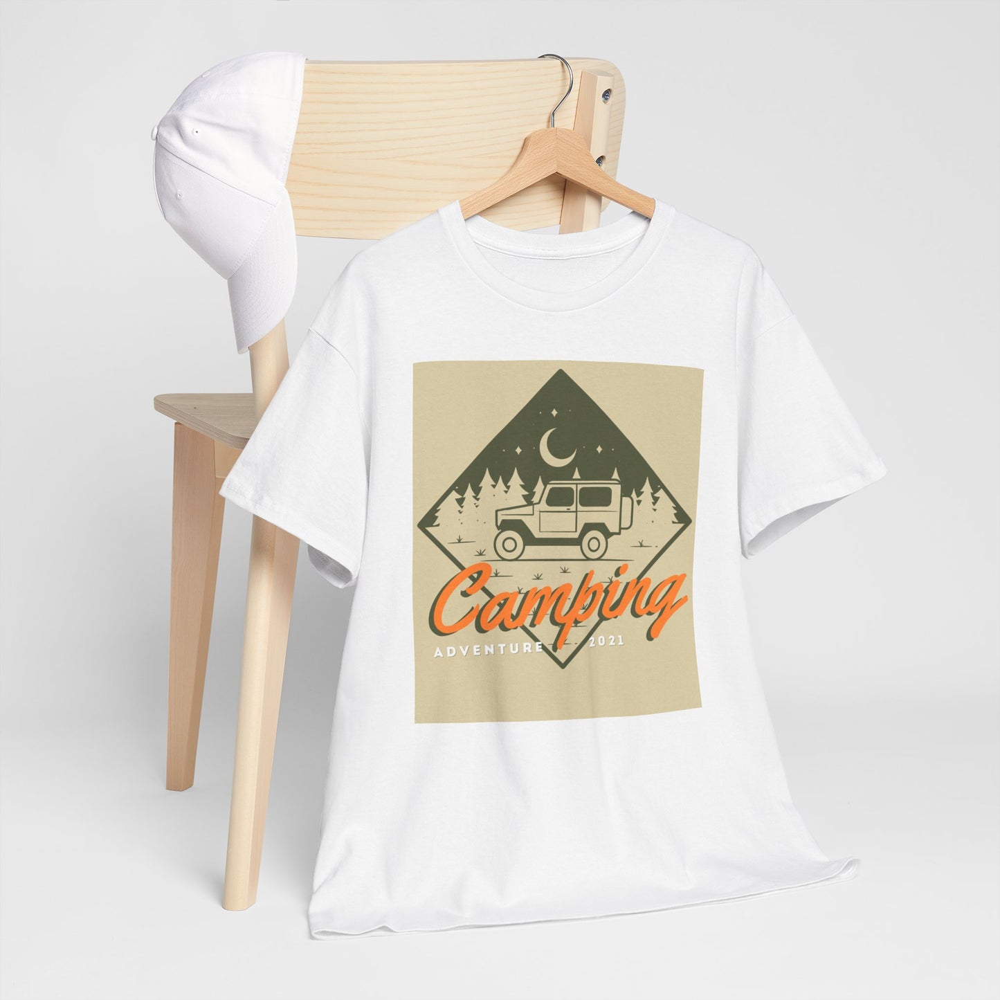 Camping Adventure Unisex Heavy Cotton Tee | Outdoor Fun Shirt, Nature Lover Gift, Camping Apparel, Casual Summer Tee, Travel Outfit