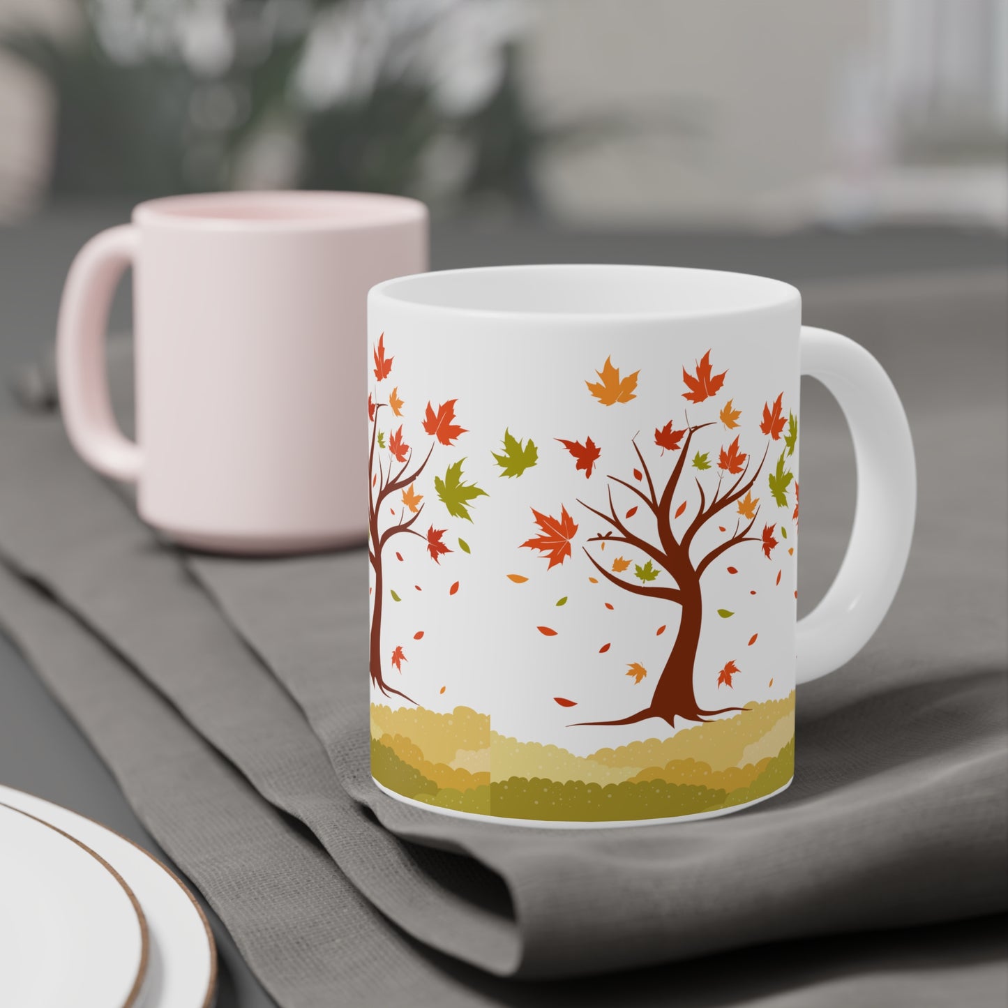 Autumn Leaves Ceramic Mug - Perfect for Cozy Fall Days