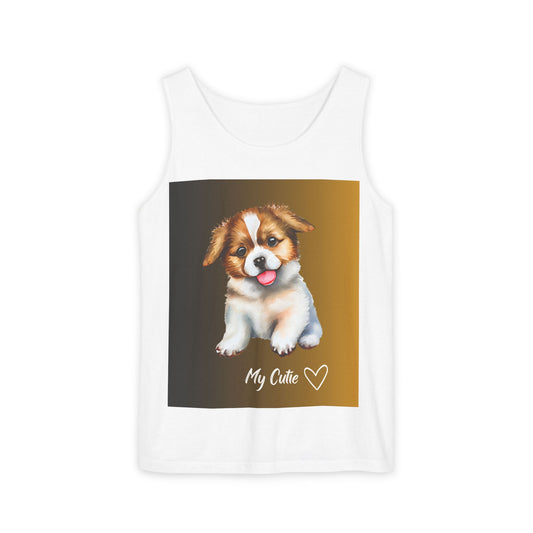 Cute Dog Tank Top, Unisex Summer Shirt, Animal Lover Gift, Pet-Themed Apparel, Casual Outfit