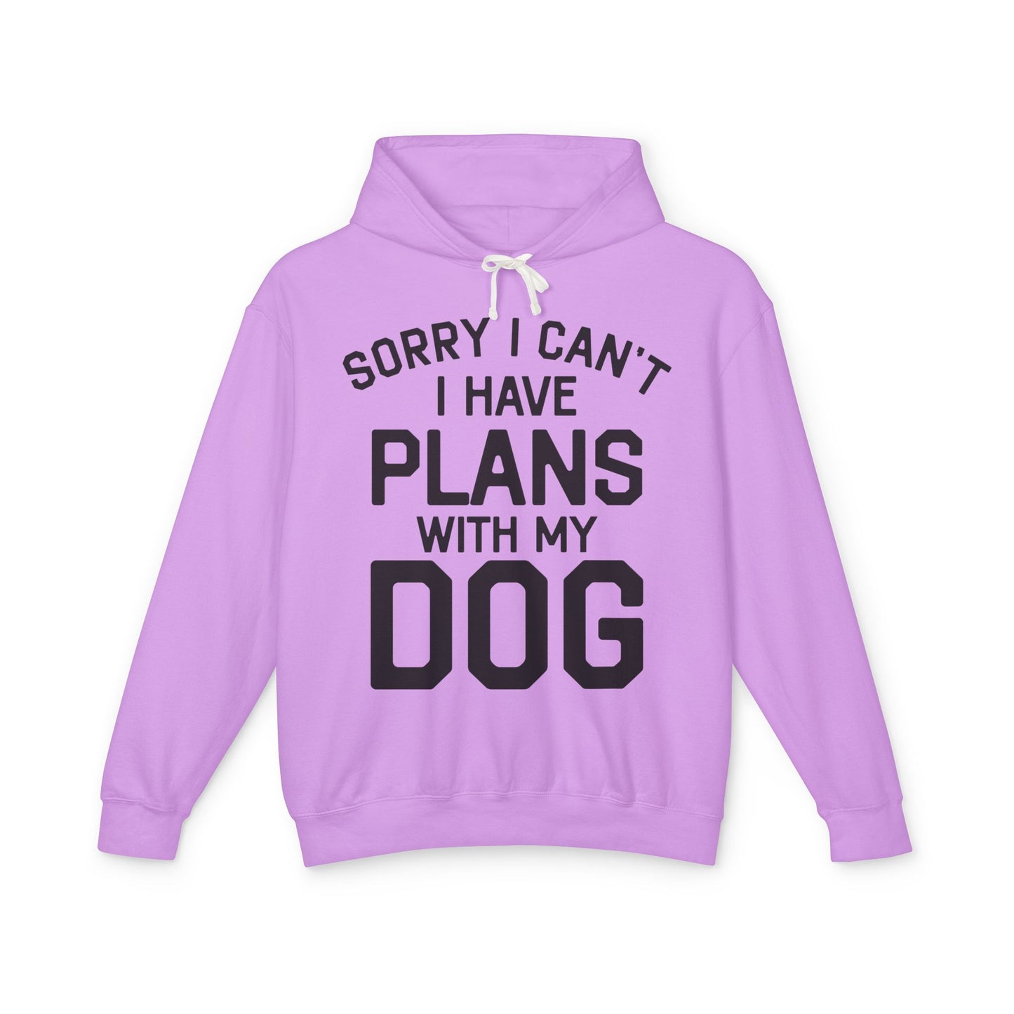 ‘I have plans with my dog’ Unisex Lightweight Hooded Sweatshirt