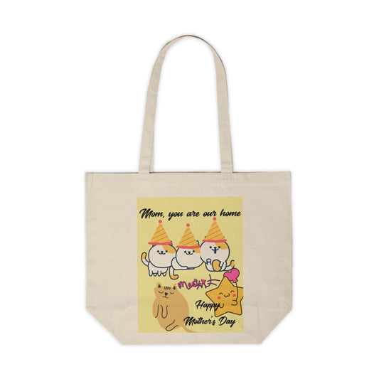Funny Cat Mom Canvas Shopping Tote - Happy Mother's Day Gift