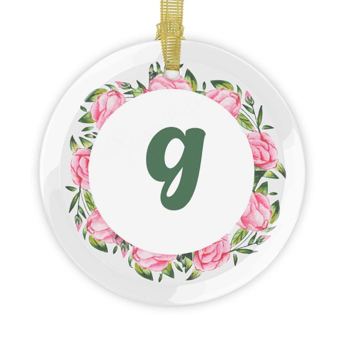 ‘G’ Initial Glass Ornaments
