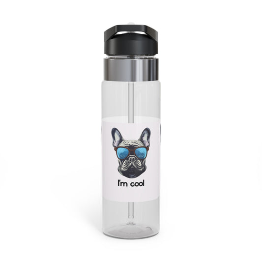 Cool Dog Sport Bottle, 20oz Water Bottle, Trendy Fitness Hydration, Gift for Animal Lovers, Cool Pet Merchandise, Cute French Bulldog Design