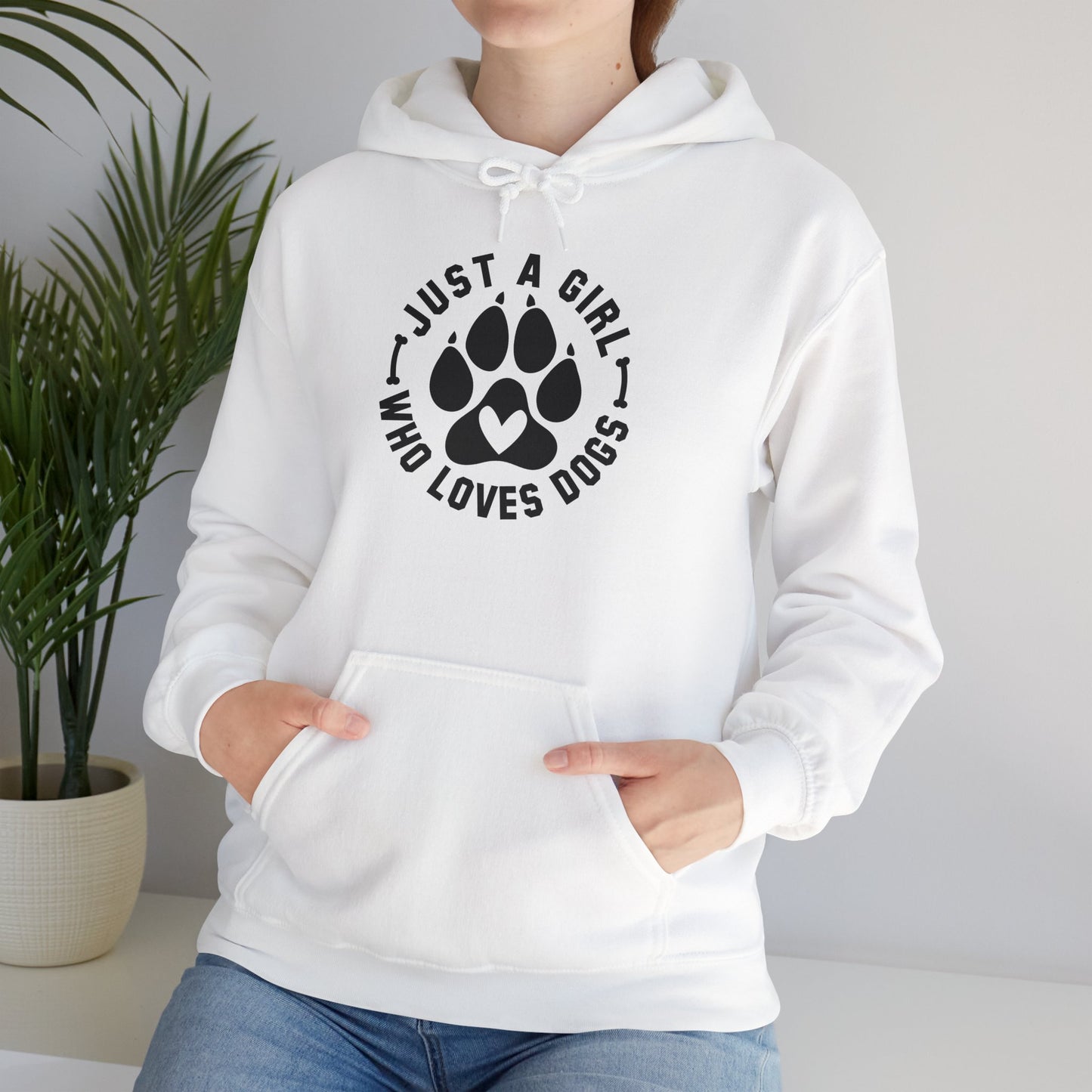 ‘Just a Girl who loves Dogs’ Heavy Blend™ Hooded Sweatshirt