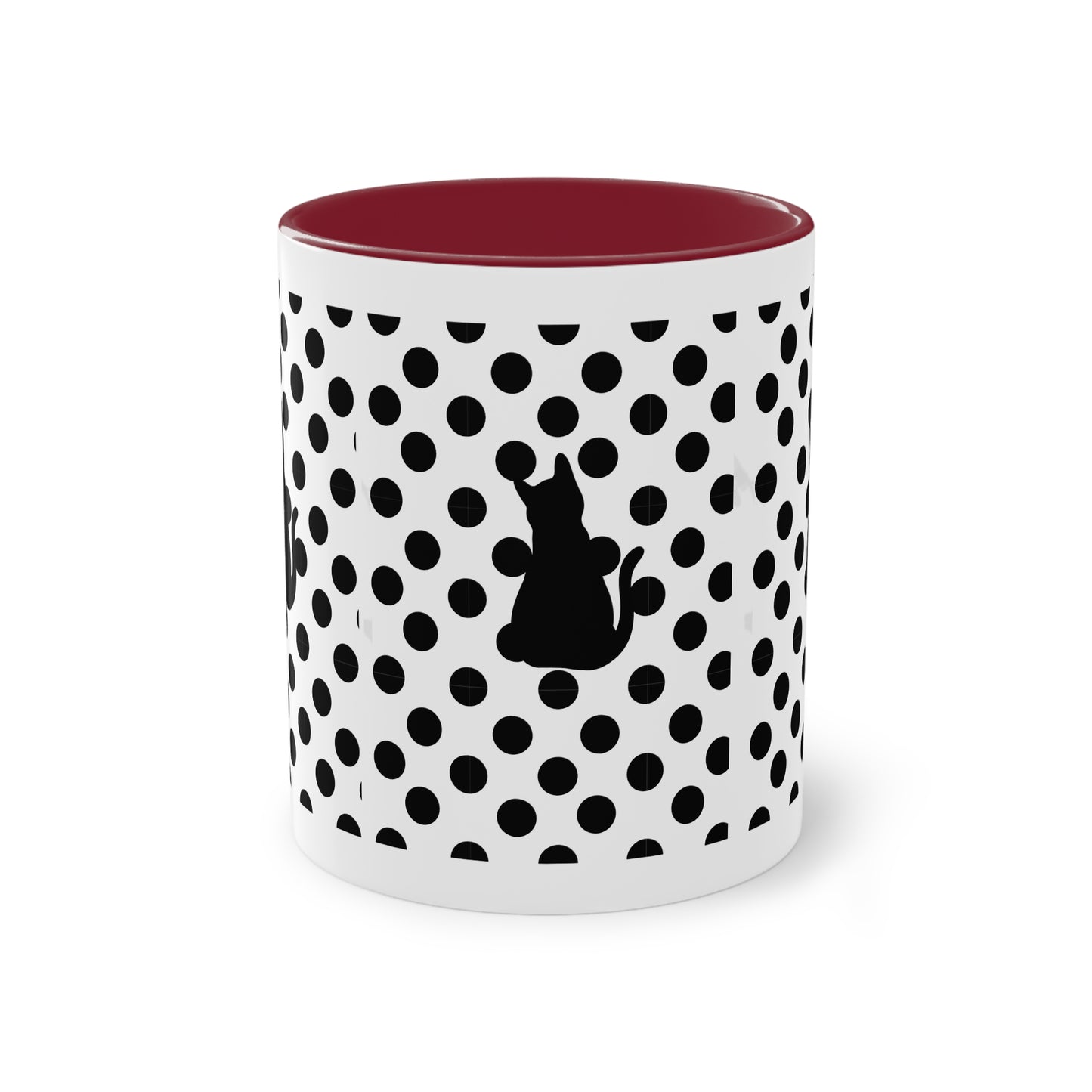 Black cat Two-Tone Coffee Mug, 11oz