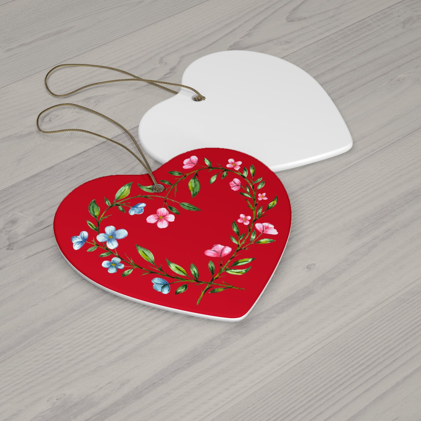 Red Heart Ceramic Ornament, 4 Shapes