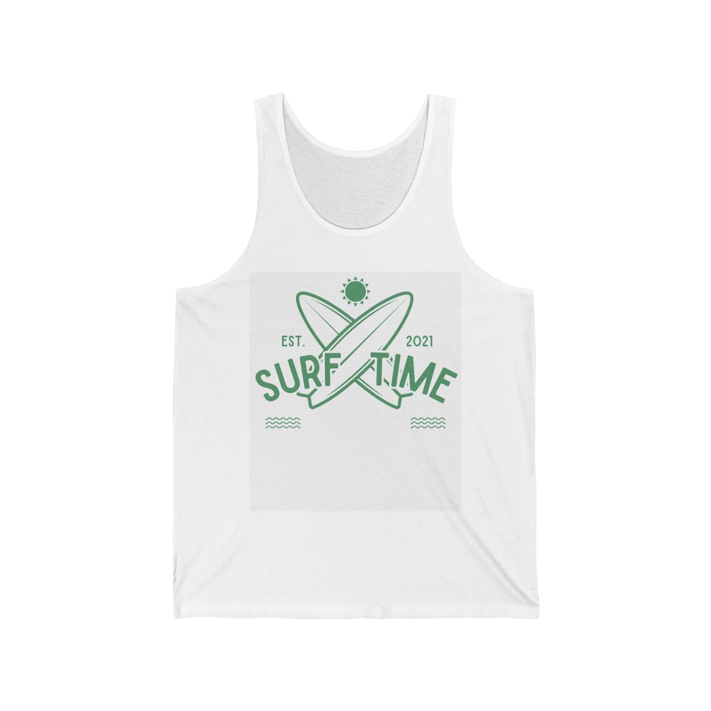 Surf Time Unisex Jersey Tank | Summer Beachwear, Surfing Gift, Casual Summer Top, Vacation Essentials, Outdoor Activities