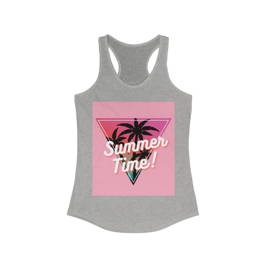 Women's Summer Time Racerback Tank, Tropical Tee, Vacation Top, Beachwear, Gift for Her