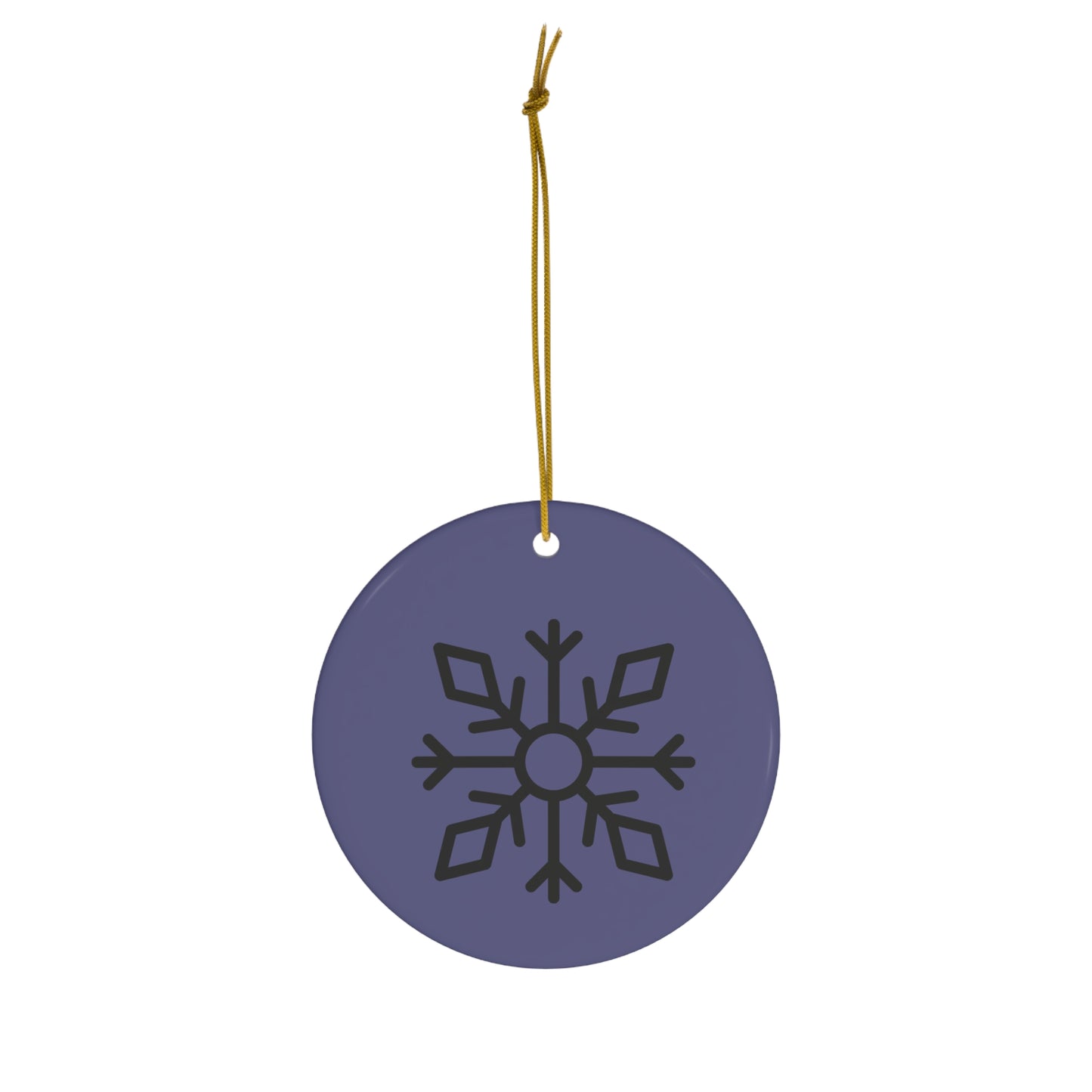 Purple Snowflake Ceramic Ornament — Holiday Tree Decoration