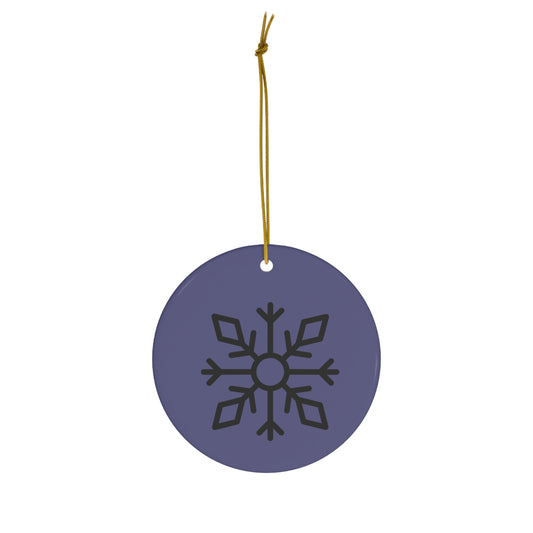 Purple Snowflake Ceramic Ornament — Holiday Tree Decoration