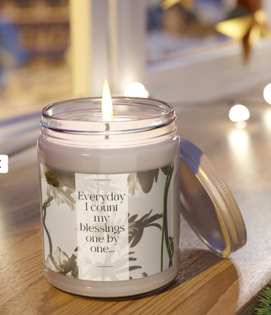 'Everyday I Count my Blessings one by one...' Eco-friendly Scented Candles, 9oz